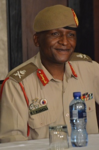 Lesotho's "renegade" Lt. Gen. Tlali Kamoli, smiling after signing the Oct. 23 peace deal. (Photo: mjj)